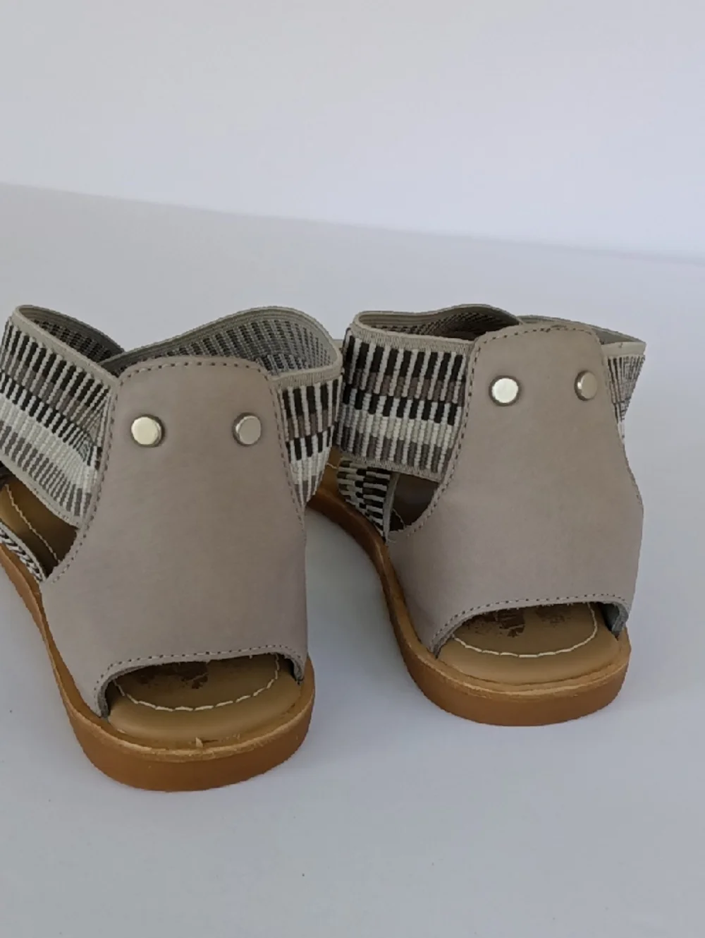Sorel Ella Womens Leather & Elastic  Gladiator Sandals Size 6 Gray & Tan